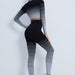 Color-Gradient Sports Long Sleeve Trousers Suit Fitness Running Yoga Long Sleeve Tights-Fancey Boutique