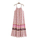 Color-Watermark Positioning Flower Long Suspender Dress-Fancey Boutique