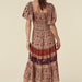 Color-Summer Women V neck Short Sleeve Positioning Dress-Fancey Boutique