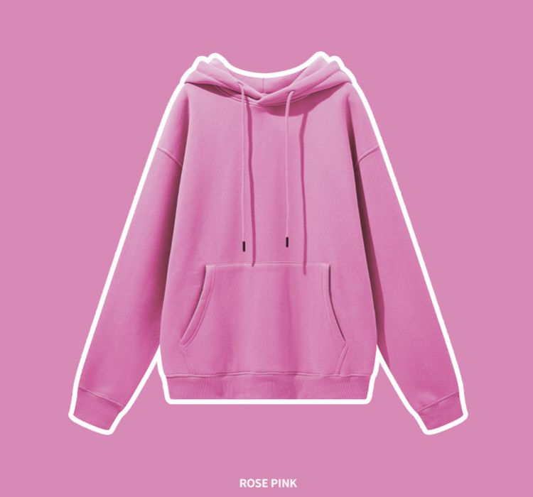 Color-Clothes-Rose Pink-Clothing Autumn Winter Brand Fleece Padded Hooded Solid Color Hoodie sets-Fancey Boutique