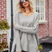 Color-Autumn Winter Women V Neck Knitwear Sexy Pullover-Fancey Boutique