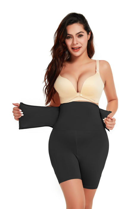 Color-Black-Three Breasted Adjustable High Waist Hip Contracting Underwear Belly Contracting Slimming Pants-Fancey Boutique