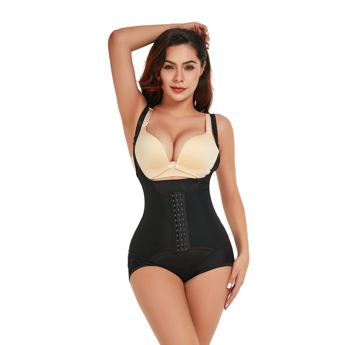 Color-Body Shaping Small Shoulder Strap Jumpsuit Belly Contracting Chest Support Corset Buckle Cinched Bodycon Slimming Clothes-Fancey Boutique