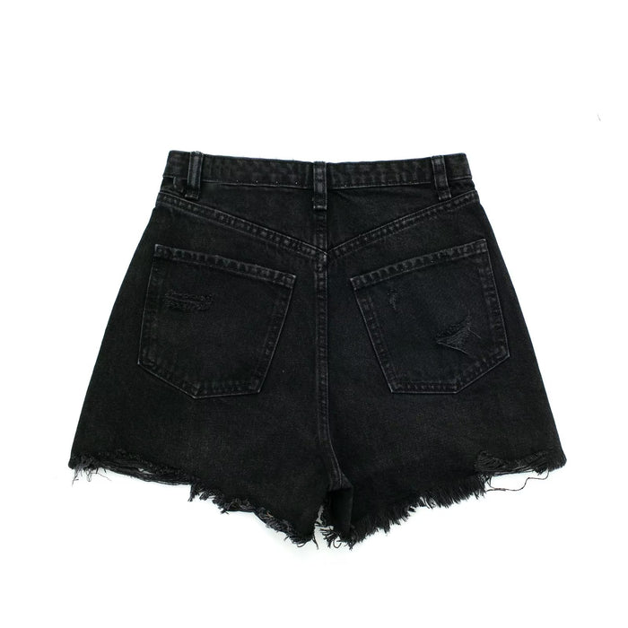 Color-Design Ripped Frayed Sexy Straight Denim Shorts Summer High Waist Slimming Beggar Casual Pants-Fancey Boutique