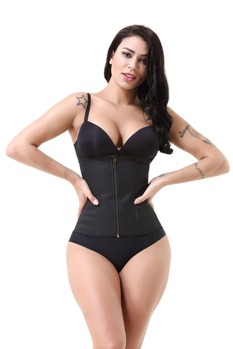 Color-Zipper Small Breasted Rubber Corset Belly Band Corset Women Postpartum Belly Band Corset-Fancey Boutique