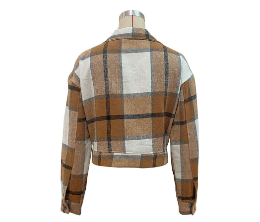 Color-Autumn Winter Women Clothing Plaid Long Sleeve Shacket-Fancey Boutique