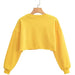 Color-Spring Cropped Sweater Round Neck Loose Long Sleeves Pullover Sweater Women-Fancey Boutique