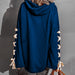 Color-Ladies Autumn Winter Cotton Special Interest Design Lace Up Oversized Hooded Pile Collar Frayed Sweater-Fancey Boutique