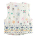 Color-Women Linen Printed Blended Vest Linen Printed Culottes-Fancey Boutique