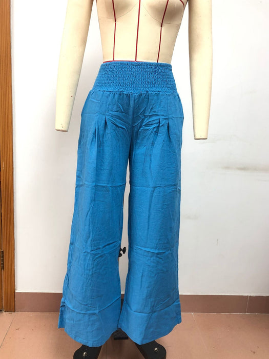 Color-Spring Summer Women Casual Trousers Casual Cotton Distressed Mid Waist Trousers Outer Wear-Fancey Boutique