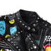 Color-Motorcycle Clothing Leather Clothing Women Spring Autumn Winter Short Print Punk Rock Clothing Women-Fancey Boutique