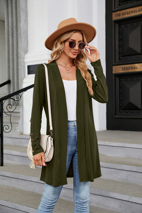 Color-Autumn Winter Solid Color Buttons Loose Long Sleeve Cardigan Knitted Coat Women-Fancey Boutique