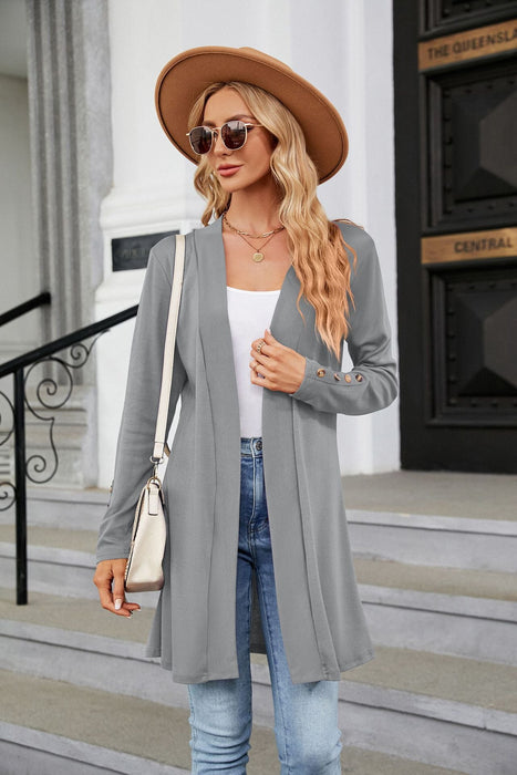 Color-Autumn Winter Solid Color Buttons Loose Long Sleeve Cardigan Knitted Coat Women-Fancey Boutique