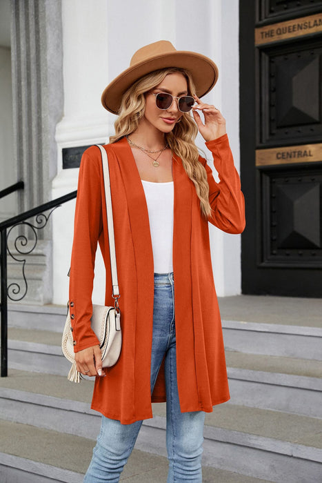 Color-Autumn Winter Solid Color Buttons Loose Long Sleeve Cardigan Knitted Coat Women-Fancey Boutique