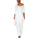 Color-White-Women Clothing Autumn Women Clothing Plus Size Loose Casual Jumpsuit-Fancey Boutique
