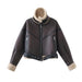 Color-Autumn Winter Faux Jacket Jacket Sweet Cool Sexy Women Clothing Street Collared Short Motorcycle Jacket-Fancey Boutique