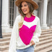Color-Autumn Winter Big Love Valentine Day Peach Heart Sweater round Neck Knitted Pullover Sweater Women-Fancey Boutique