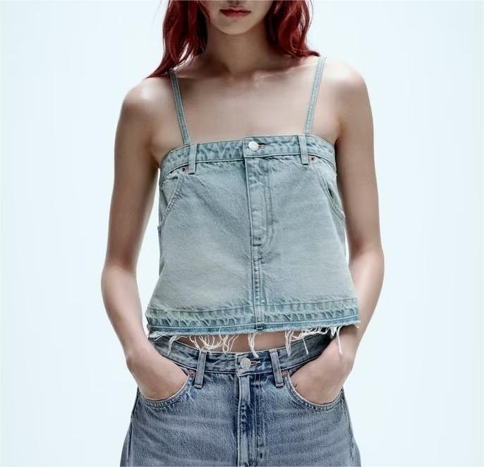 Color-Summer Women Clothing Effect Denim Short Top-Fancey Boutique