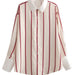 Color-Stripe-Women Clothing French Loose Lapels Striped Long Sleeve All Match Casual Shirt-Fancey Boutique