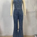 Color-Blue-Autumn Winter Office Washed Micro Pull Siamese Suspender Trousers-Fancey Boutique