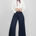 Color-Navy Blue-Women Clothing Fashion Street Hipster Pleated Pants Wide Leg Pants-Fancey Boutique