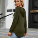Color-Autumn Winter Solid Color V neck Button Hooded Loose Long Sleeves Sweater Women-Fancey Boutique
