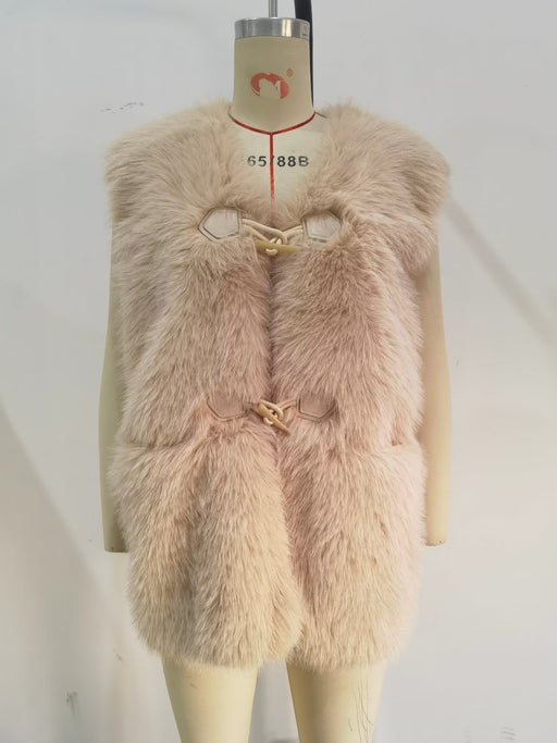Color-Fall Women Clothing Artificial Fur Warm Vest-Fancey Boutique