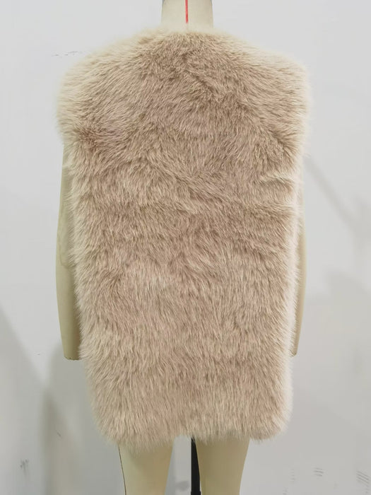 Color-Fall Women Clothing Artificial Fur Warm Vest-Fancey Boutique