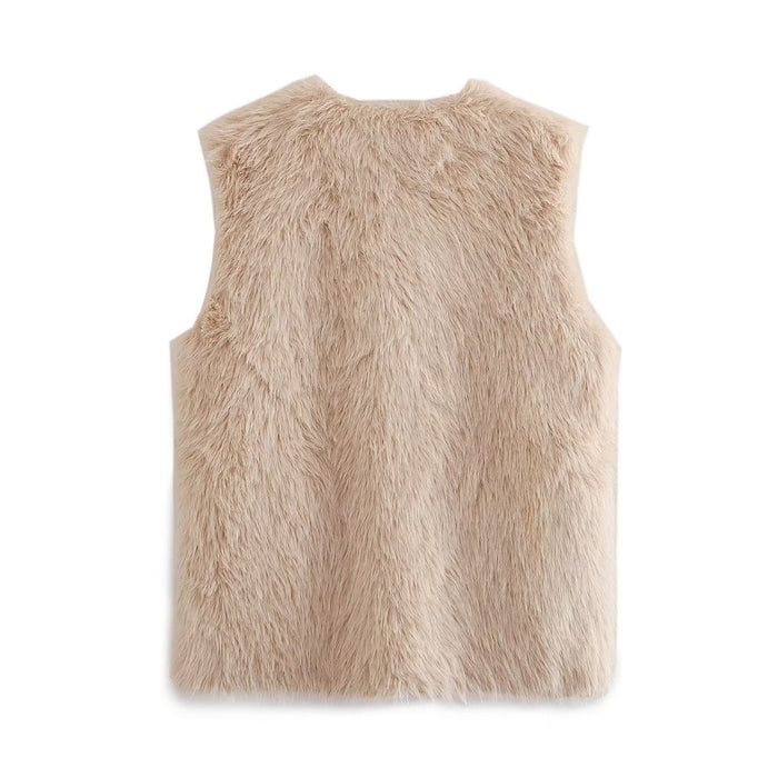 Color-Fall Women Clothing Artificial Fur Warm Vest-Fancey Boutique