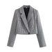 Color-Blazer-Women Clothing French Casual Small Plaid Short Blazer Suit-Fancey Boutique