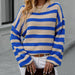Color-Autumn Winter Striped Sweater Women Knitted Crew Neck Pullover Sweater Women-Fancey Boutique
