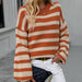 Color-Autumn Winter Striped Sweater Women Knitted Crew Neck Pullover Sweater Women-Fancey Boutique