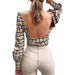 Color-Long Sleeve Sexy Backless Korean Ladies Lattice Top-Fancey Boutique