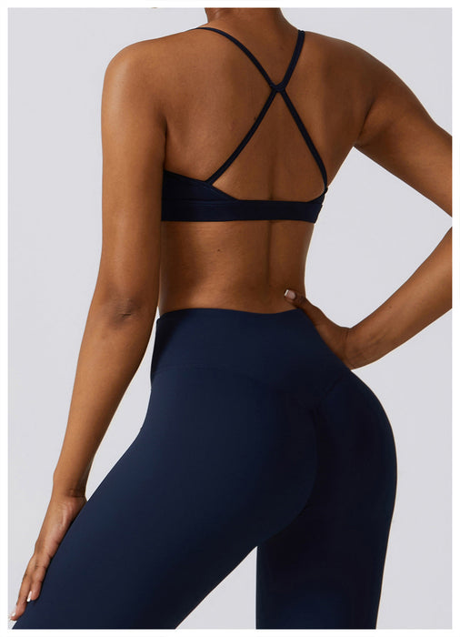 Color-Sling Beautiful Back Fitness Yoga Wear Outdoor Running Yoga Bra Nude Feel Quick Drying Sports Underwear-Fancey Boutique