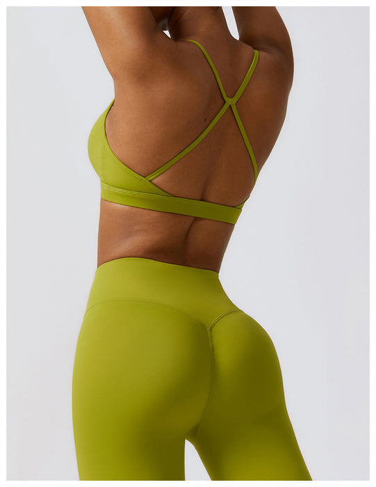 Color-Sling Beautiful Back Fitness Yoga Wear Outdoor Running Yoga Bra Nude Feel Quick Drying Sports Underwear-Fancey Boutique