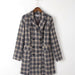 Color-Double Breasted Retro Office Collar Mid Length Plaid Blazers-Fancey Boutique