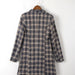 Color-Double Breasted Retro Office Collar Mid Length Plaid Blazers-Fancey Boutique