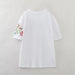 Color-Summer Women Clothing Contrast Color Embroidery T shirt-Fancey Boutique