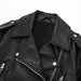 Color-Locomotive Personality Buckle Retro Lapels Faux Leather Coat Autumn Zipper Top Loose Short Jacket-Fancey Boutique