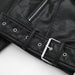 Color-Locomotive Personality Buckle Retro Lapels Faux Leather Coat Autumn Zipper Top Loose Short Jacket-Fancey Boutique