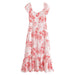 Color-Pastoral off Shoulder Short Sleeve Dress Women Sexy Slim Print Ruffled Maxi Dress-Fancey Boutique