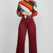 Color-Burgundy-Women Clothing Fashion Street Hipster Pleated Pants Wide Leg Pants-Fancey Boutique