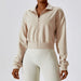 Color-Loose Zip Long Sleeve Sweatshirt Outdoor Keep Warm Fitness All Match Casual Sweatshirt-Fancey Boutique