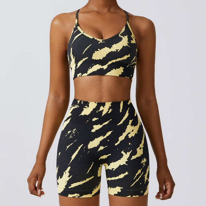 Color-Camouflage Printing Seamless Yoga Suit Quick Drying High Waist Running Fitness Tight Sports Suit-Fancey Boutique