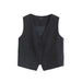 Color-Black-Fall Women Clothing Office Office Lady Black Short Vest-Fancey Boutique