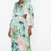 Color-Supply Spring Patchwork Printing Collared Long Sleeve Dress-Fancey Boutique