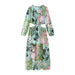 Color-Supply Spring Patchwork Printing Collared Long Sleeve Dress-Fancey Boutique