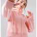 Color-Autumn Winter Yoga Wear Hooded Sweater Thick Loose Casual Full Zipper Sports Jacket Women Workout Clothes-Fancey Boutique