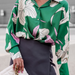 Color-Green-Women Spring and Summer New Printed Elegant Professional Long Sleeve Shirt-Fancey Boutique