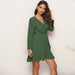 Color-Green-Popular Sexy Polka Dot Ruffled Irregular Asymmetric Autumn Clothing Dress-Fancey Boutique